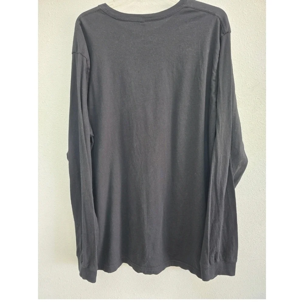 Christmas Long Sleeve Black T Shirt Leopard Plaid Christmas Tree Size 3X Holiday - Picture 3 of 6